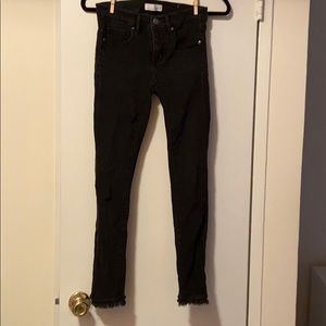 LOFT Black Frayed bottom Jeans